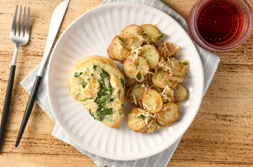 Asiago and Spinach-Crusted Chicken