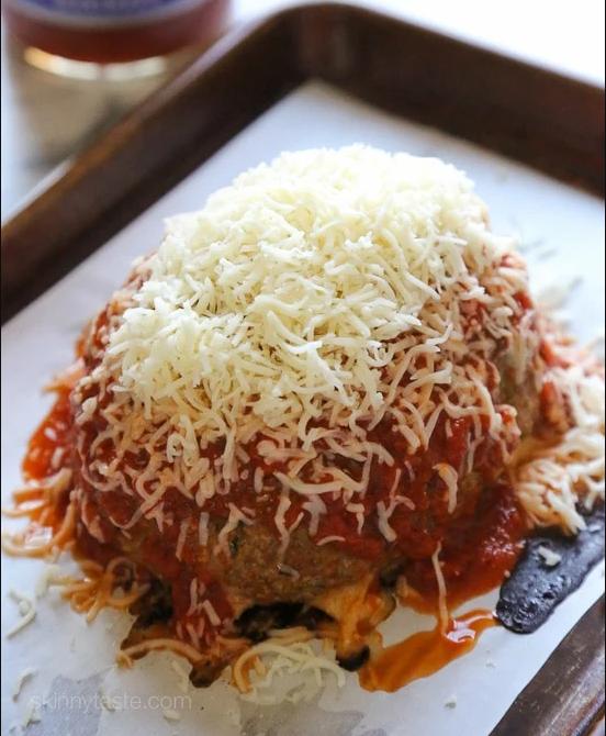 Giant Turkey Meatball Parmesan