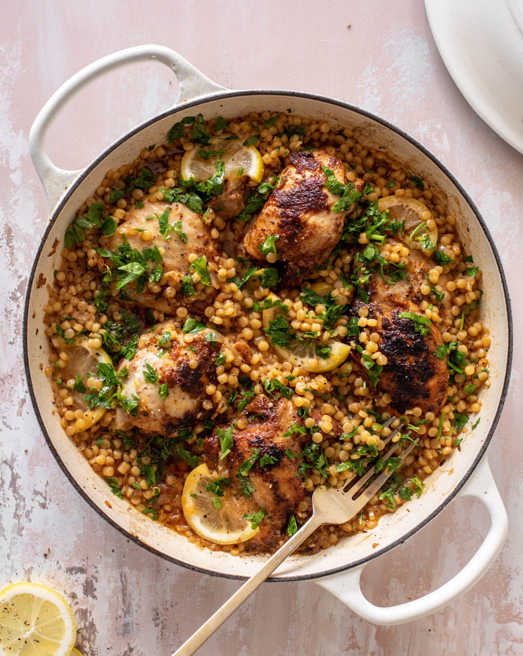 One Pan Lemon Chicken and Couscous