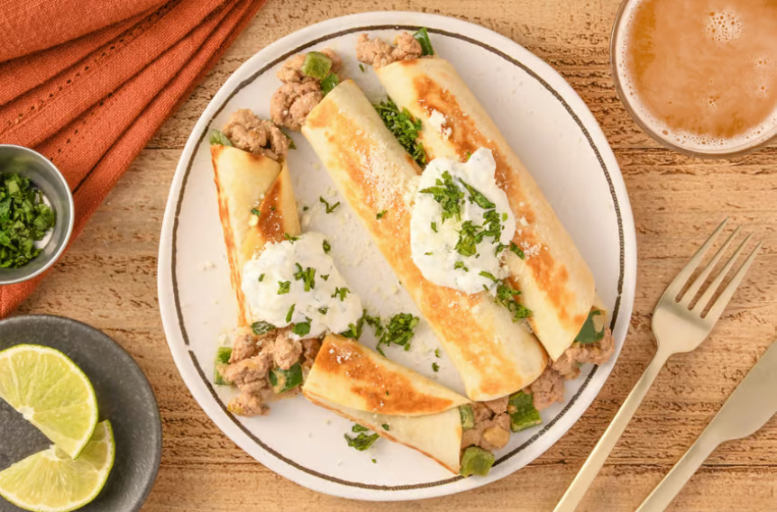 Pork and Poblano Flautas