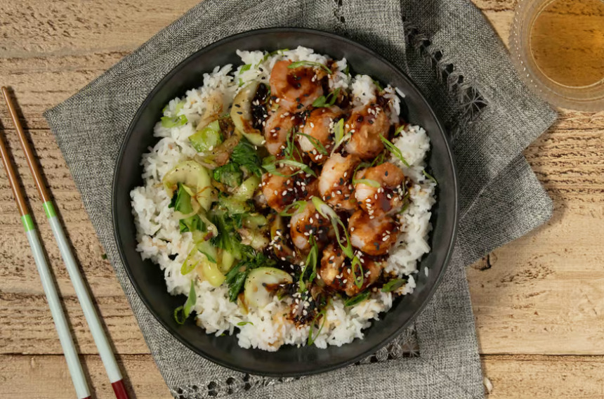 Spicy Korean-Style BBQ Shrimp Rice Bowl